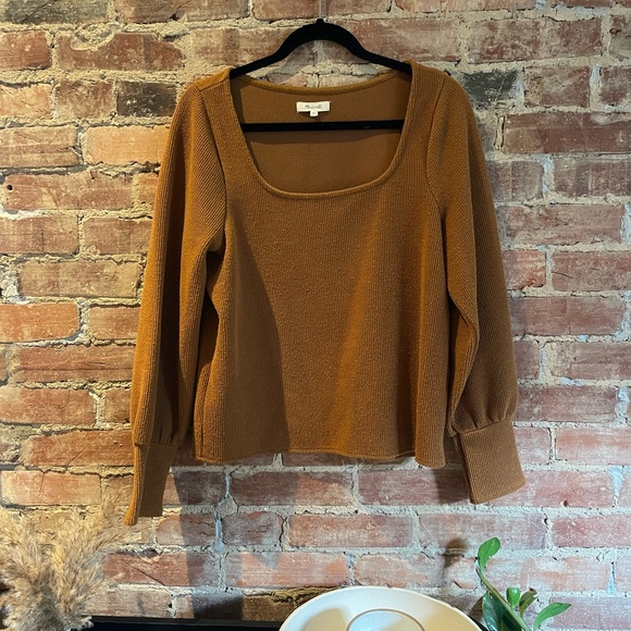 Madewell Ribbed Top in Honey (XL) - Picture 3 of 7